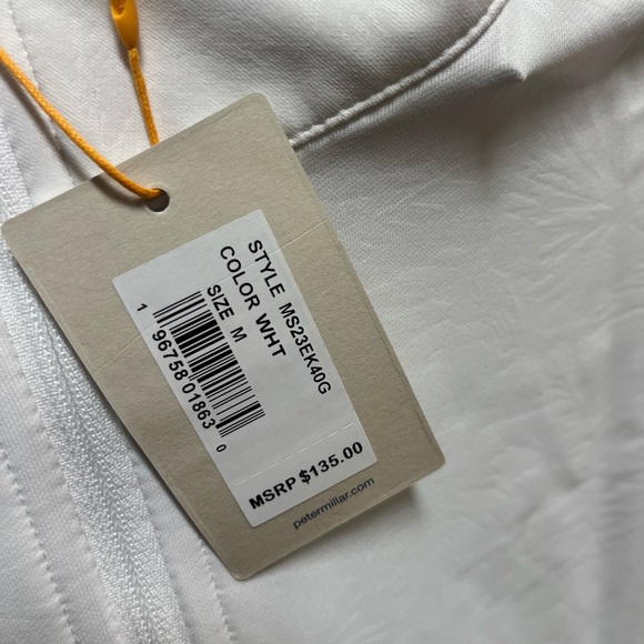 Peter Millar Men's White Perth Frondescence Performance Q-Zip Pullover NWT $135 - Picture 7 of 9